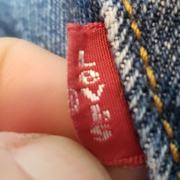 Vintage 90s Levis 501 Dark Blue Button Fly Straight Leg Rip In Knee Tag Size 34 - Picture 8 of 11